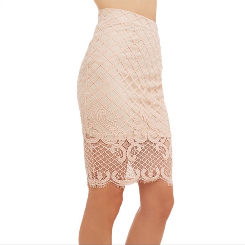 Akira Chicago Black Label Blush Lace Skirt NWT